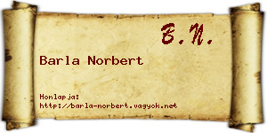 Barla Norbert névjegykártya