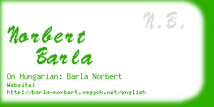 norbert barla business card